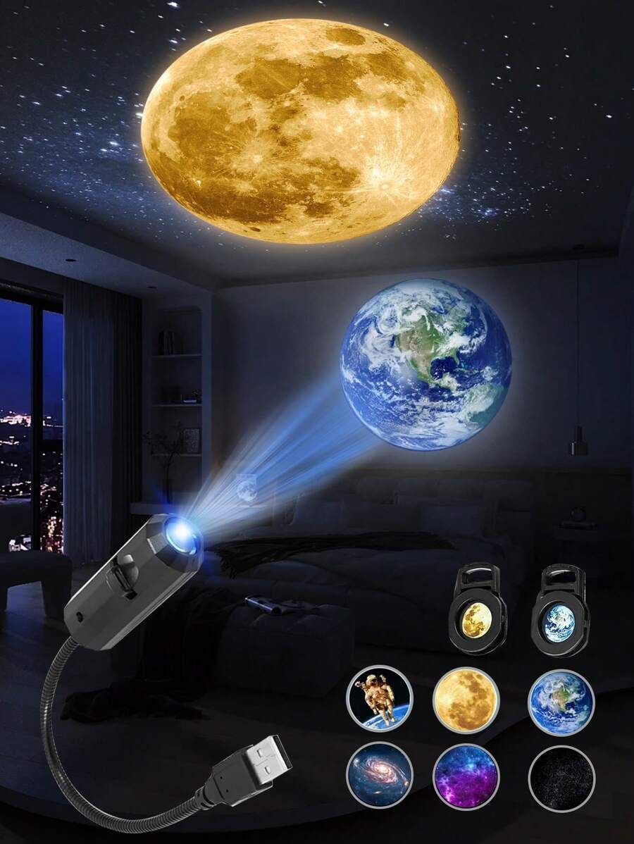 360-Degree Earth Projection USB LED Mini Night Light